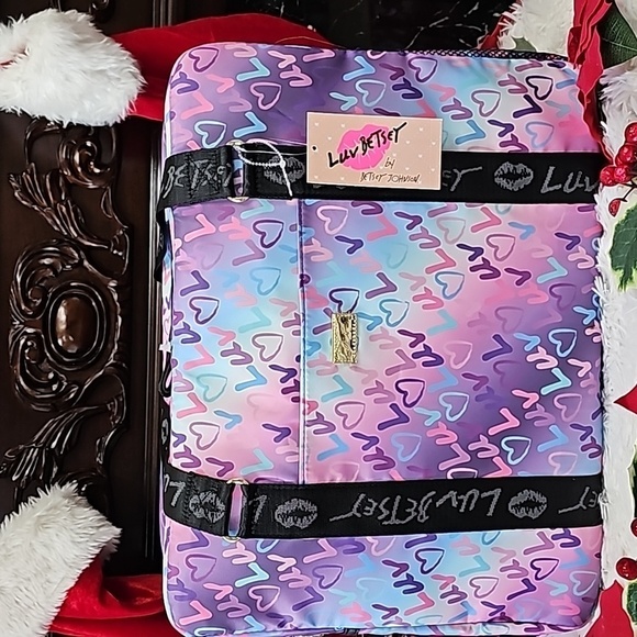Betsey Johnson Handbags - NWT PURPLE/MULTICOLOR NYLON LOGO LUV BETSEY WEEKENDER